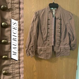 💟 MAURICES Brown Bronze Button Jacket
